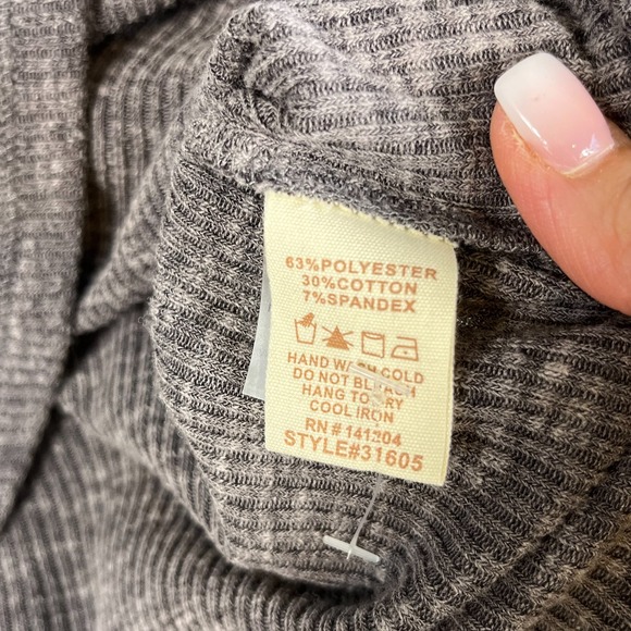 Bella Swan Elana Gilbert Long Sleeve Top Womens Large Brown/Gray Stretch - Picture 10 of 11